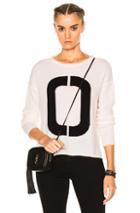 James Perse Cashmere Oversize Number Sweater In White
