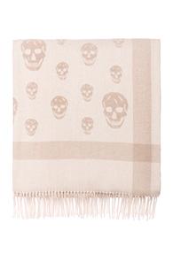 Alexander Mcqueen Skull Big Shawl In Neutrals