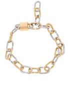 Alexander Wang Broken Link Double Lock Necklace In Metallics