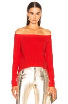 Frame Crop Sweater In Red