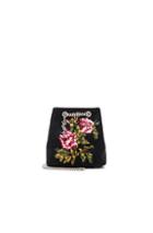 Saint Laurent Baby Floral Embroidery Emmanuelle Bucket Bag In Black,floral