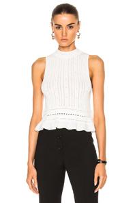 3.1 Phillip Lim Compact Pointelle Lace Cropped Tank In White