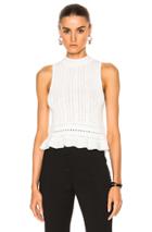 3.1 Phillip Lim Compact Pointelle Lace Cropped Tank In White