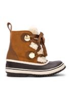 Chloe X Sorel Shearling & Suede Hiking Boots In Brown