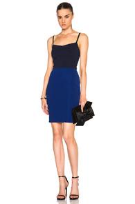 Victoria Beckham Dense Rib Cami Dress In Blue