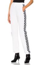 Stella Mccartney Checker Side Stripe Pants In White,checkered & Plaid