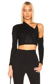 Alexander Wang Lace Corset Bra Top In Black