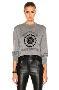Saint Laurent University Cashmere Sweatshirt In Gray