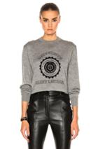 Saint Laurent University Cashmere Sweatshirt In Gray
