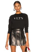 Valentino Vltn Faded Cotton Sweatshirt In Black