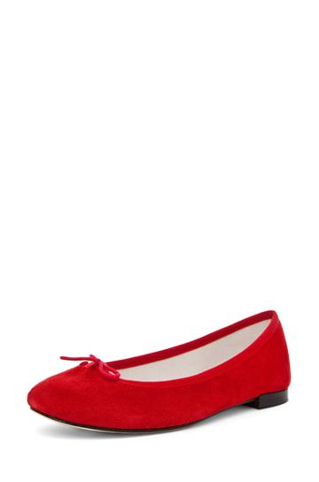 Repetto Suede Flat In Red