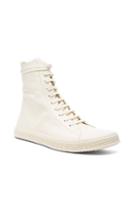 Rick Owens Leather Mastodon Sneaks In White