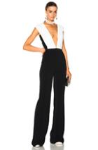 Mugler Plissee Jumpsuit In Black,white