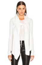 Drkshdw By Rick Owens Cropped Hood Wrap Cardigan In White
