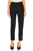 Sally Lapointe Stretch Satin Tapered Track Pant In Black