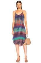 Raquel Allegra Slip Dress In Purple,red,ombre & Tie Dye