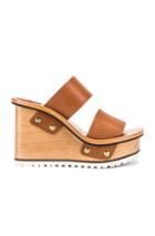 Chloe Two Strap Wedge In Brown,neutral