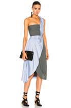 J.w. Anderson Beach Bodice Dress In Blue,green,stripes