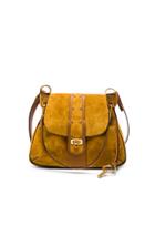 Chloe Medium Stud Suede Lexa Bag In Yellow,brown