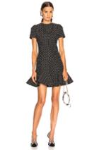 Valentino Flared Hem Polka Dot Mini Dress In Abstract,black