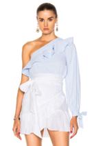 Nicholas Elle Stripe One Shoulder Top In Blue,stripes