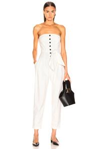 Marissa Webb Nikos Linen Jumpsuit In White