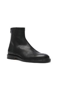 Maison Margiela Leather Light Brushed Effect Boots In Black