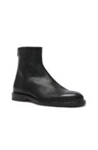 Maison Margiela Leather Light Brushed Effect Boots In Black