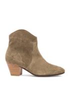 Isabel Marant Etoile Dicker Calfskin Velvet Leather Boots In Gray,green