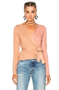 Diane Von Furstenberg Wrap Cardigan Top In Neutrals,pink