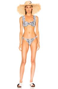 Rixo Jessica Bikini Set In Animal Print,white