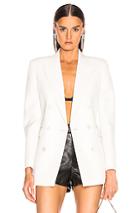 Saint Laurent Double Breasted Blazer In White
