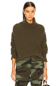 Nili Lotan Keirnan Turtleneck Sweater In Green