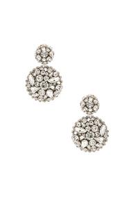 Oscar De La Renta Bold Disk Crystal Earrings In Metallics