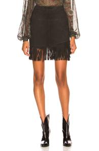 Frame Fringe Overlay Skirt In Black