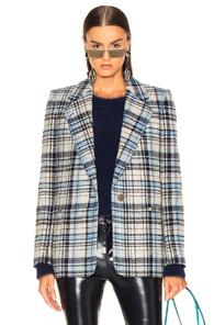 Acne Studios Plaid Suit Jacket In Blue,plaid