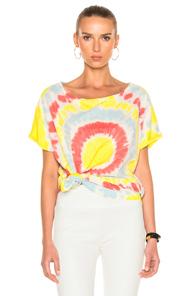 Faith Connexion Tie Dye Crop Top In Abstract,blue,ombre & Tie Dye,red,yellow
