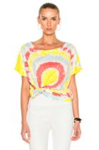 Faith Connexion Tie Dye Crop Top In Abstract,blue,ombre & Tie Dye,red,yellow