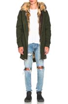 Mr & Mrs Italy Canvas Parka With Patch Virginia Fox In Green