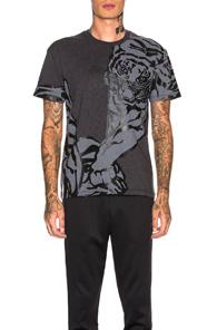 Valentino Tiger Tee In Abstract,animal Print,black,gray