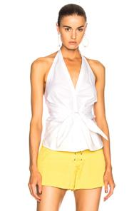 Veronica Beard Vea Halter Top In White
