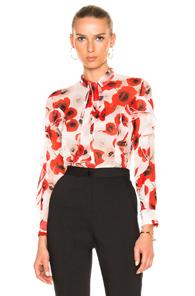 Nicholas Poppy Floral Ruffle Top In Floral,red,white
