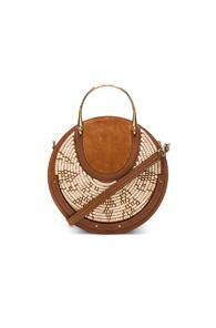 Chloe Medium Pixie Raffia With Calfskin & Suede Double Handle Bag In Brown