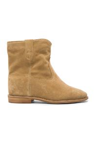 Isabel Marant Etoile Crisi Velvet Boots In Neutrals