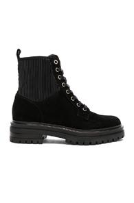 Gianvito Rossi Suede & Eco Martis Stretch Hiking Boots In Black