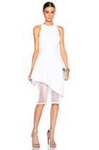Cushnie Et Ochs Neoprene Dress With Netting In White
