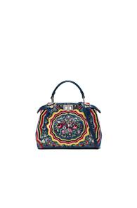 Fendi Embroidered Flowers Mini Peekaboo In Blue,floral