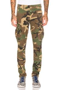 Amiri Stack Cargo Pants In Camo,green