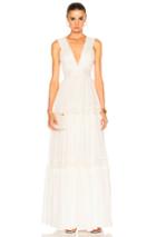 Zuhair Murad Georgette & Lace Gown In White