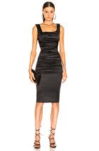 Dolce & Gabbana Satin Ruched Sleeveless Dress In Black